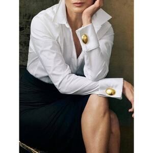 Long Sleeve Loose Buttoned Solid Color Lapel Blouse - Classic Shirt Top